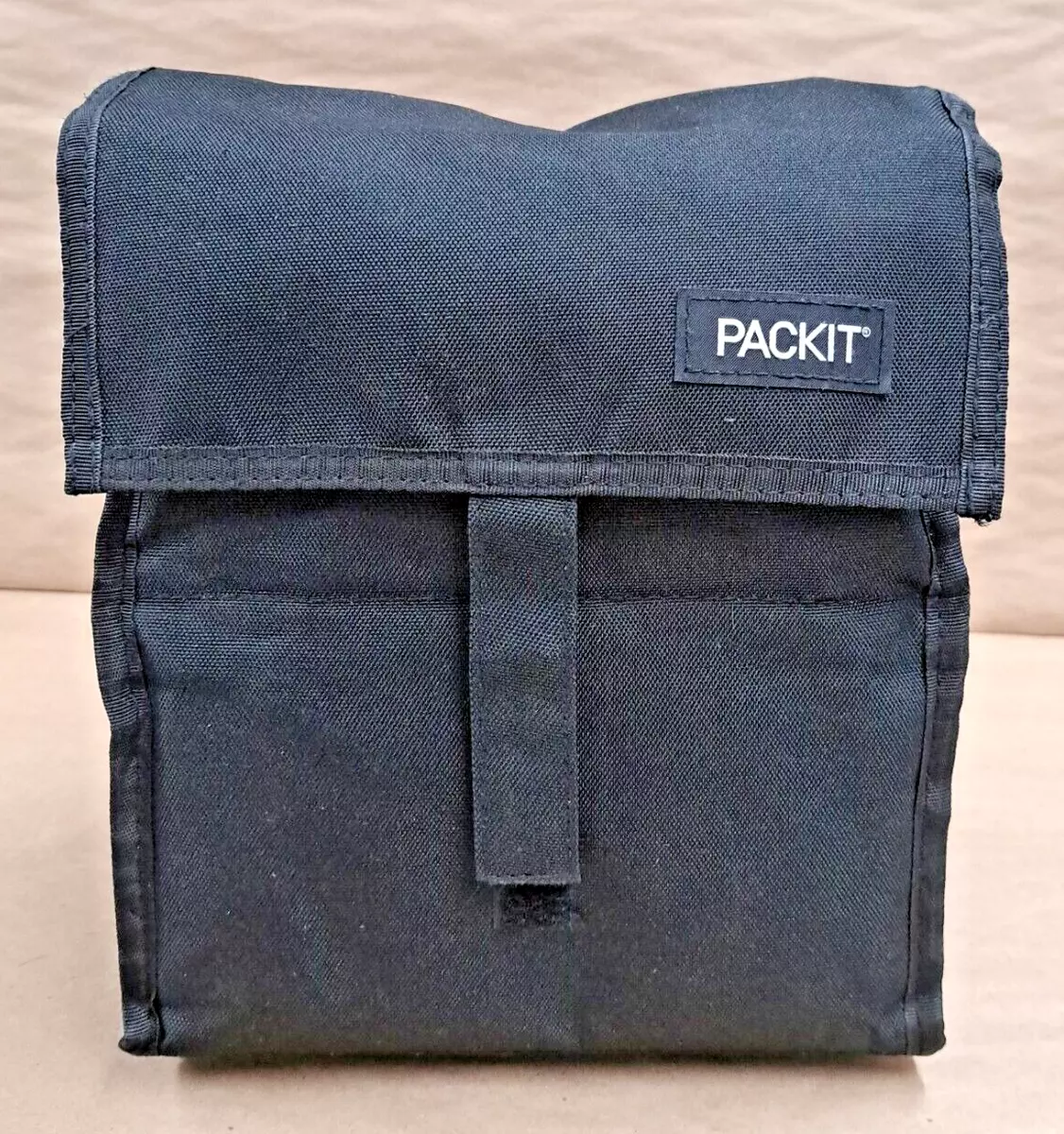 PackIt Freezable Lunch Bag with Zip Closure Black Preowned