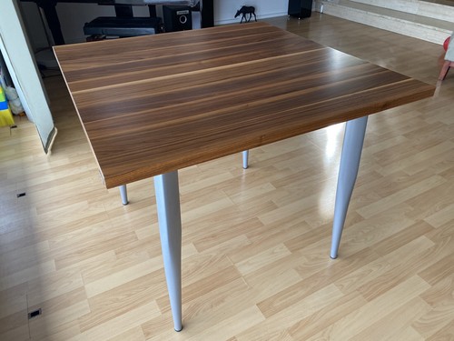 Tisch ROLF BENZ freistil Quadrat 92x92cm Holzplatte & Stahlfüsse TOP wie NEU - Bild 5 von 7