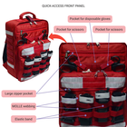 20L First Aid Medical Backpack, Red EMT Bag, Empty, Removable Pouches, MOLLE