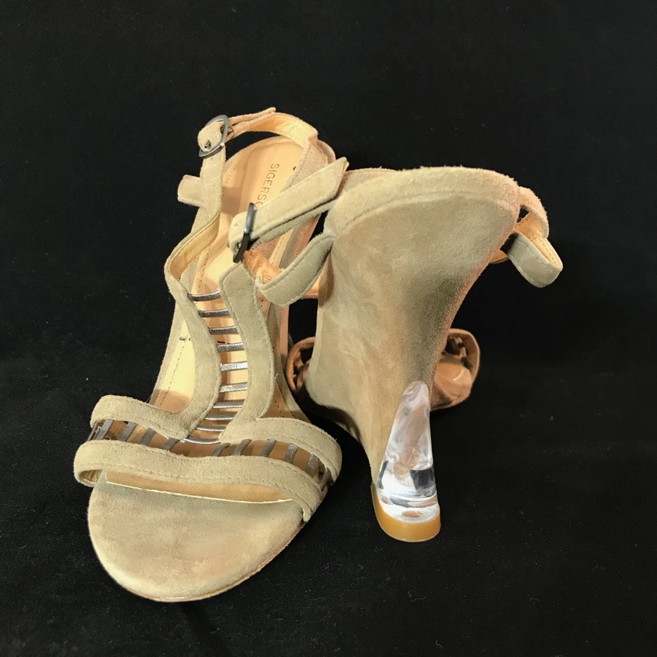 Новый с ярлыками US6 Sigerson Morrison бежевый на танкетке сандалии org цена $480 - Изображение 3 из 4
