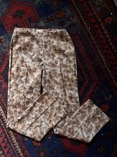 Vintage Cach  Mid Rise Feather Print Pants