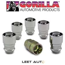 (5) Gorilla Guard Wheel Locks, 14mm x 1.50, Bulge Acorn, Chrome, 14x1.5, 61641B5