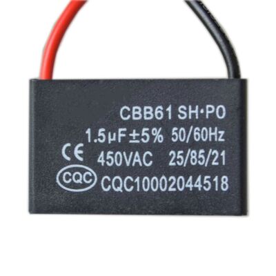 CBB61 1.5uF 450VAC 50/60Hz SH-PO Compatible Capacitor for CQC Fan