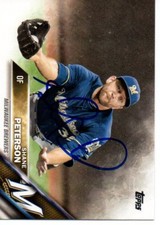 Shane Peterson Milwaukee Brewers 2016 Topps Signed Card