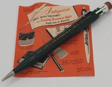 Vintage Autopoint Mechanical Pencil Valvoline FRYE SUPPLY instruction ad sheet