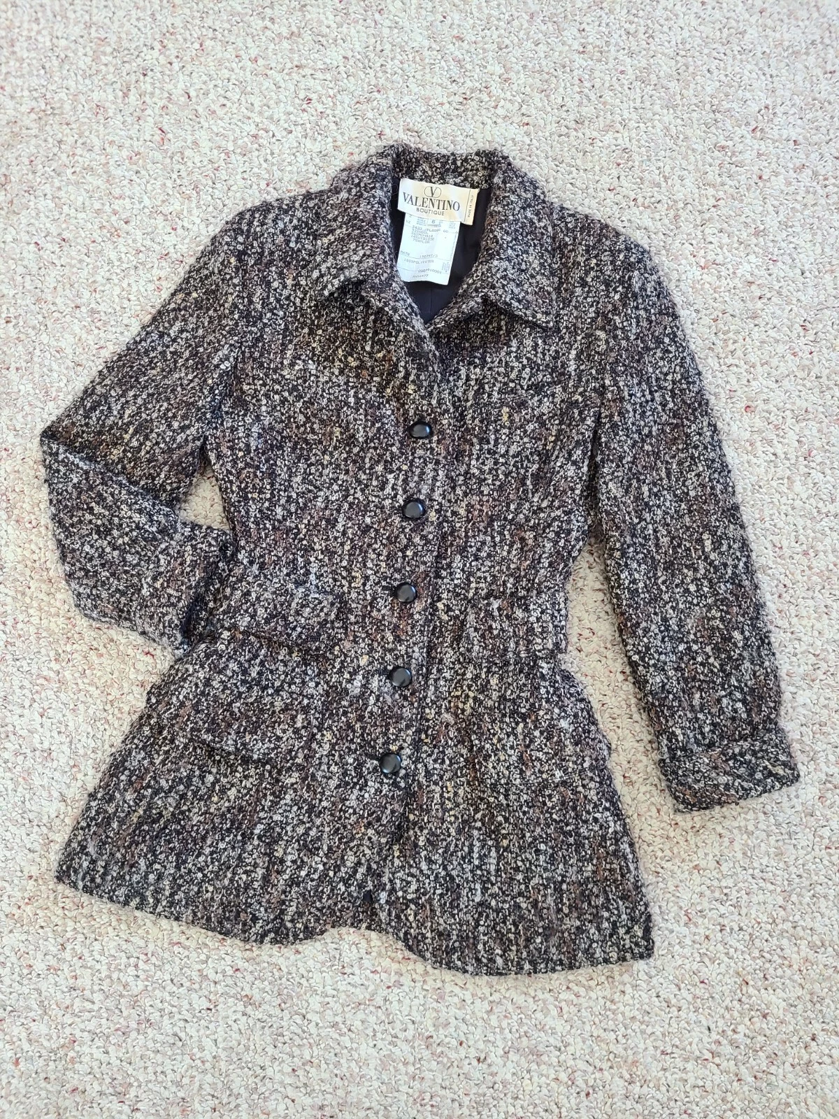 Incredibile giacca vintage Valentino boutique lana mohair tweed taglia xxs