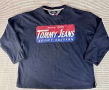 Vintage Tommy Jeans Sport Edition Long Sleeve Shirt Navy Blue XL Made in USA