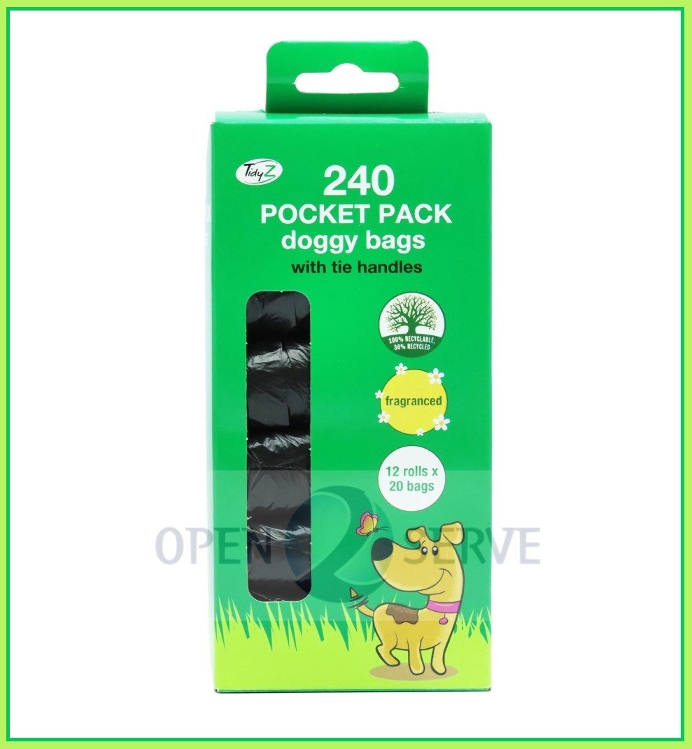 240 Dog Poo Bags Strong Rolled Large Scented Handles Puppy Poop Waste Pocket Bag