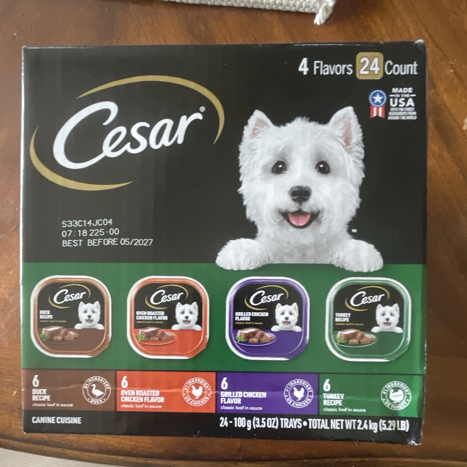 Cesar Wet Dog Food Variety Pack 24 Count Duck Chicken Turkey Small Dogs