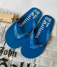 John Galliano Flip Flaps IT 42 / US 9   Sky Blue   Eyelets   2000s Vintage BNWT