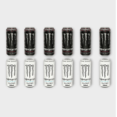 Monster Energy Mix   Ultra Black & Ultra White 12 x  0,5l | Zuckerfrei