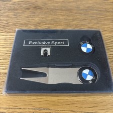 BMW Golf Clip Marker with Green Fork Silver Color