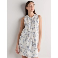 Quince Cream Sleeveless Floral Pintuck Camisole