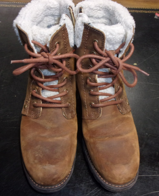 #ad DESIGNER CLARKS FUR LINED LACE UP WINTER SNOW BROWN BOOTS WOMEN#x27;S SIZE 7 1 2M $31.13