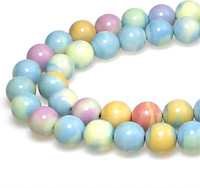 Perlen Zum AuffäDeln 10Mm 35 StüCk Regenbogen Stein Edelsteine Perlen Mit Loch N