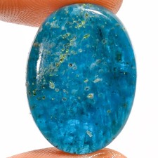 Natural Neon Blue Apatite Oval Shape Cabochon Gemstone 25.5 Ct 25X18X5mm EE53353