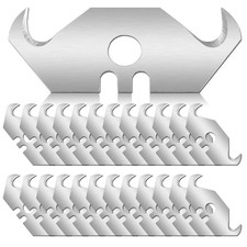 Bonsicoky 50PCS Utility Hook Blades Steel Razor Blades Safety Horn Knife Blad...