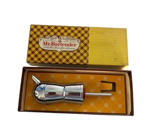 Vintage Mr. Bartender Wine Bottle Pourer Cork Stainless Steel Original Box