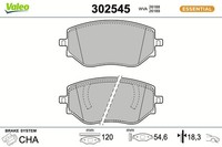 Valeo Bremsbelagsatz, Scheibenbremse 302545 FüR Dacia Mitsubishi Renault
