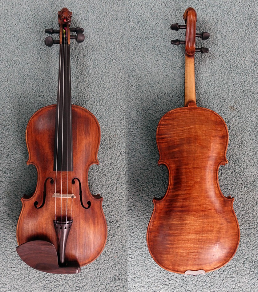 RESTORED ANTIQUE JACOBUS STAINER 4/4 VIOLIN LION'S HEAD SCROLL W/CASE CIRCA 1900