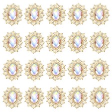 20Pcs Rhinestone Buttons, Flatback Sew on Rhinestones, Colorful