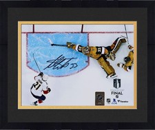Framed Adin Hill Golden Knights Signed 8x10 Stanley Cup Final Game 1 Save Photo