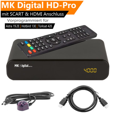 HD Mini Sat Receiver MK Digital HD-Pro USB Mediaplayer Astra - Hotbird - Türksat