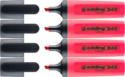 4x edding 345 Textmarker rot