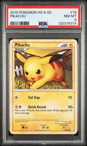2010 POKEMON HEARTGOLD & SOULSILVER #78 PIKACHU PSA 8