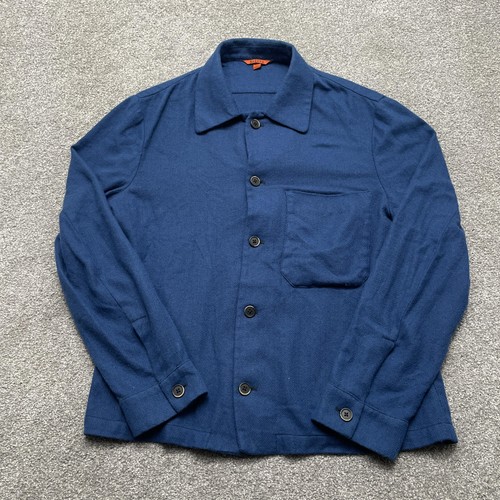 Barena Shirt 48 Medium Blue Alpaca Blend Italian Workwear Chore Flannel Mens