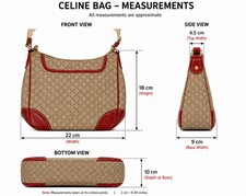 Borsa a tracolla donna - Celine - Hobo - Monogramma Macadam - Beige/Rosso - Medium