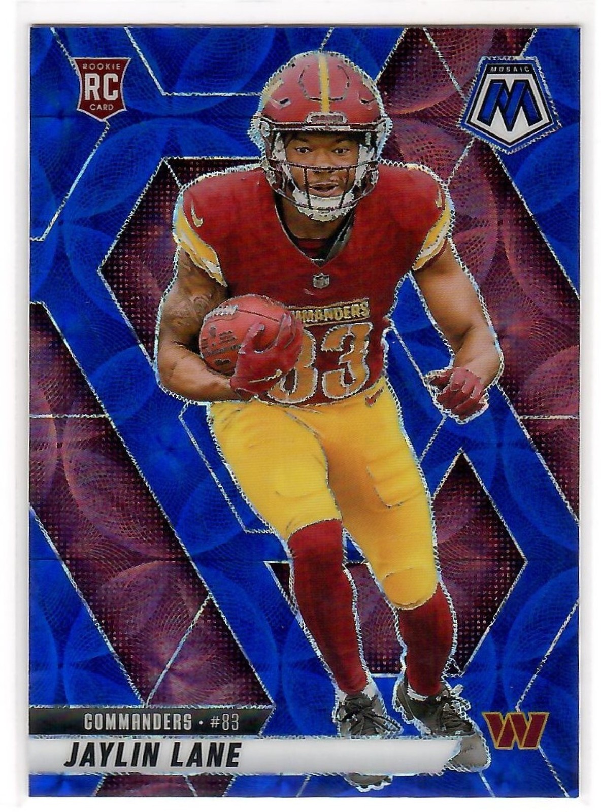 2025 Panini Mosaic Jaylin Lane #306 Rookies Blue Scope Prizm RC Commanders