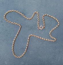 11ct Vintage Gold Belcher / Rolo Chain Necklace - 5.26g - 45cm total length