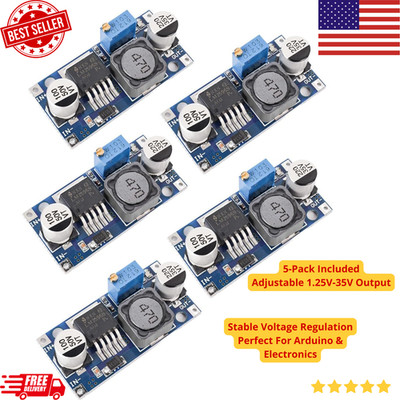 5-Pack LM2596 DC-DC Buck Converter Adjustable Step Down Voltage Regulator 3V-40V