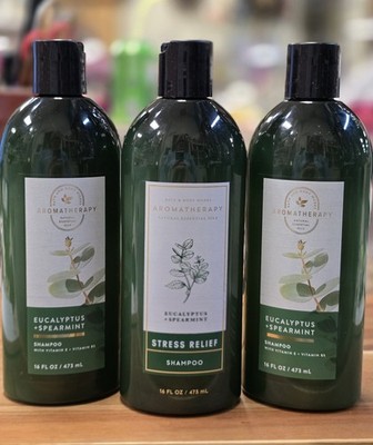 3 Bath & Body Works Aromatherapy EUCALYPTUS SPEARMINT 16 Oz Bottles