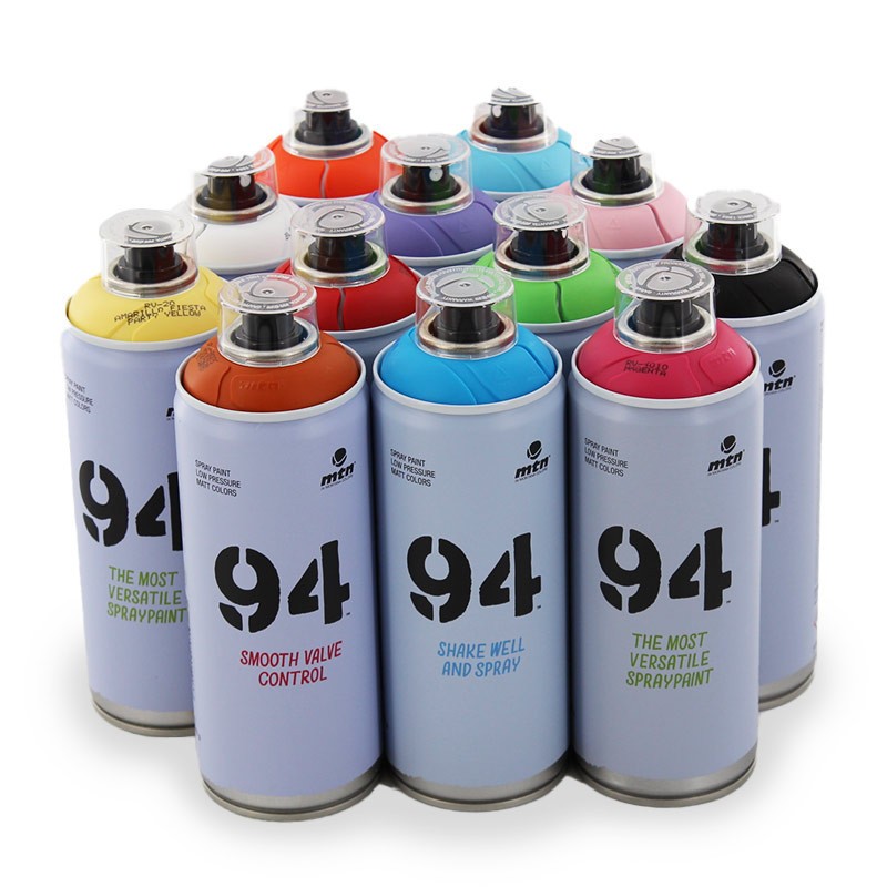 Bombes peinture MTN 94 finition mate aérosol 400ml pour art et décoration
