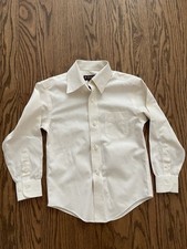 Brooks Brothers Boys 6 Cream White Long Sleeve Button Up Dress Shirt No Iron