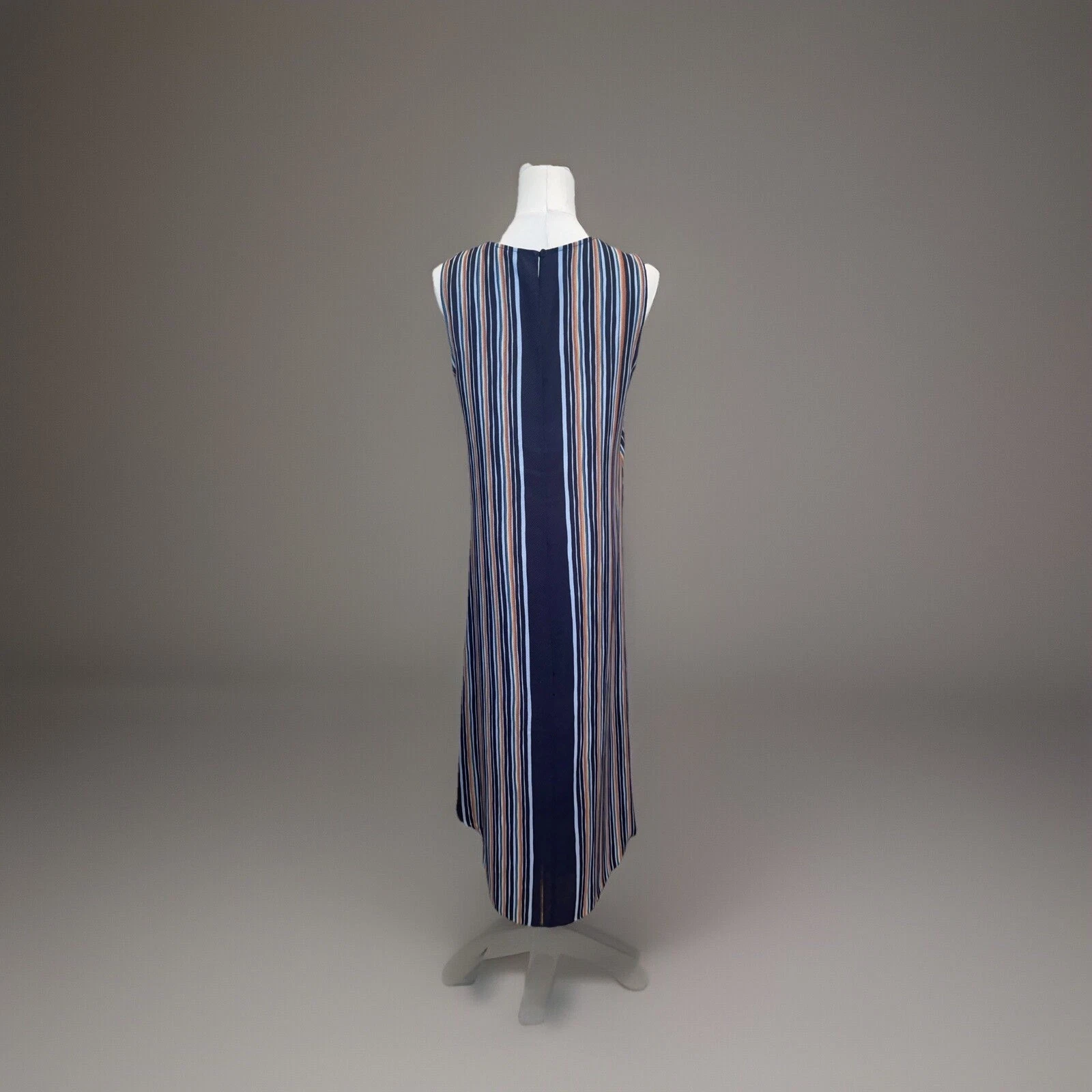 VETEMENTS Maxi abito BCBG Max Azria blu navy jacquard righe CHARLA S = 4 6