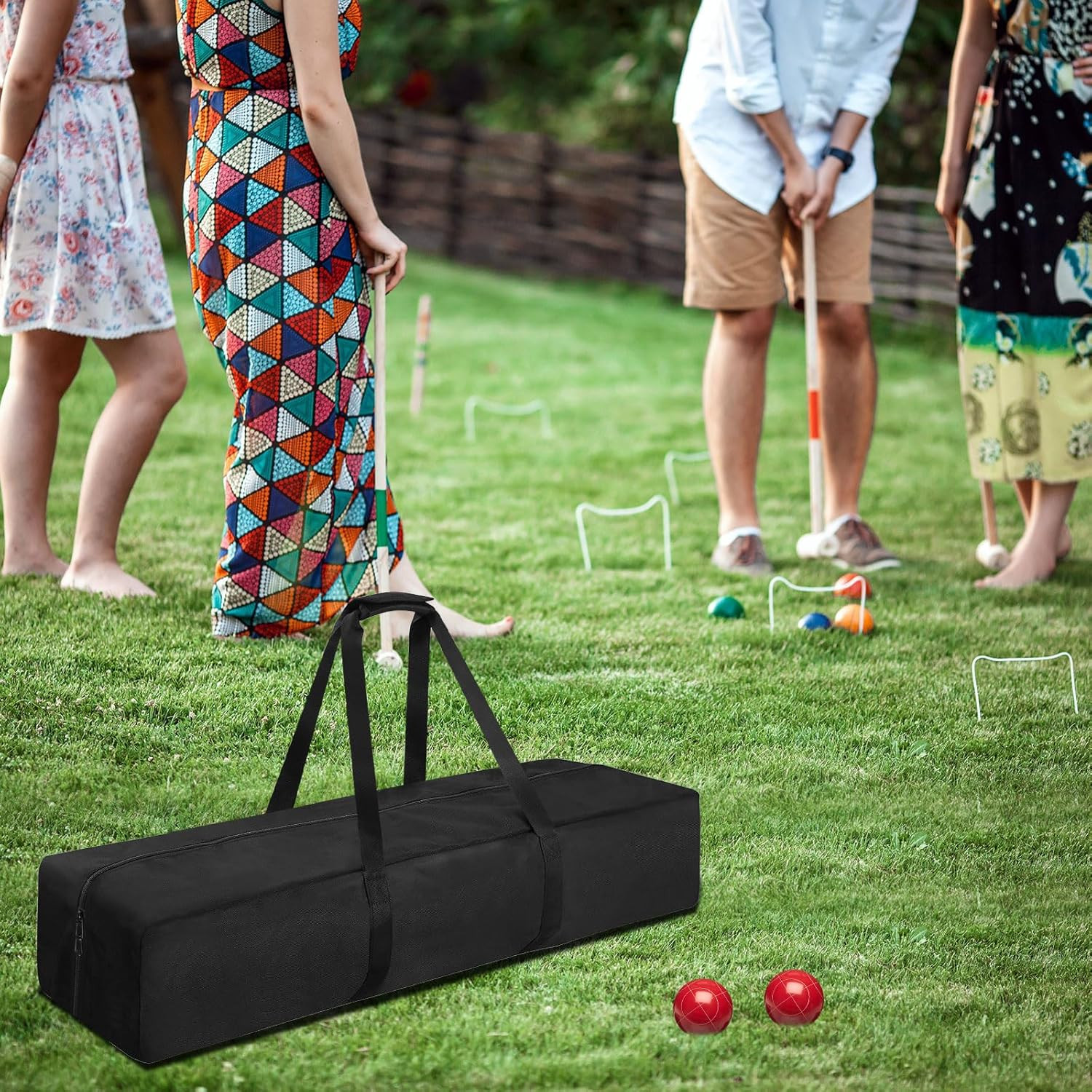 Croquet Set Carry Bag,[40" 840D Oxford/Equipped with Ball Storage Bag] for Holdi