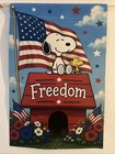 Garden Flag 12x18 Snoopy Patriotic Memorial Day 4th July Freedom American Flag