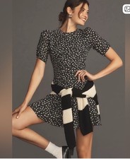 Reformation Black & White Floral Reformation Gracie Dress. Size 8. Retail $198.