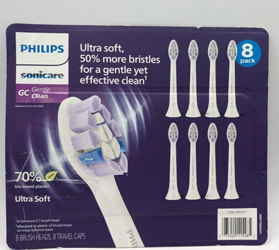 #ad Philips Sonicare Gentle Clean Premium Replacement Brush Heads 8 Pack ToothX $24.99