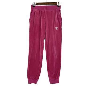Champion Girl's Bright Pink Velour Pull On Sweatpants Size L