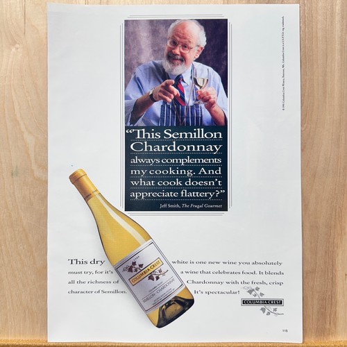 1991 Columbia Crest Winery Vintage Wine Print Ad Art Paterson Washington