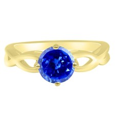 Round Cut 2.00Ct Natural Tanzanite Ring In 14KT Yellow Gold  Tariffs Free