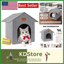 Classic Style Outdoor Cat Shelter - Insulated Cozy for Indoor/Outdoor Use