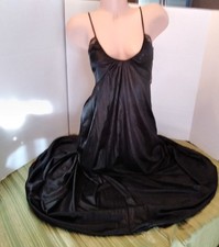 Vintage Black Lingerie Long Nightgown Regency Hollywood Size Medium