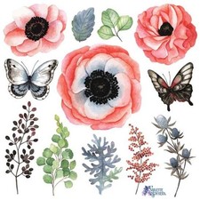 Violette Stickers - 1 Pastel Flower Garden Sticker Sheet - Crafts Scrapbooks