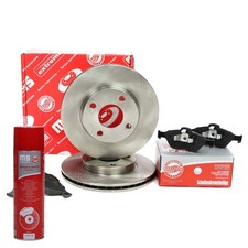 Bremsscheiben + Bremsbeläge + Bremsenreiniger vorne für FORD FIESTA, FUSION, KA