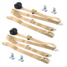 Chevy Corvair 1960 - 1969 Standard 3pt Tan Seat Kit Wbrackets-2 Belts Chevy Corvair 1960 - 1969 Standard 3pt Tan Seat Kit Wbrackets-2 Belts